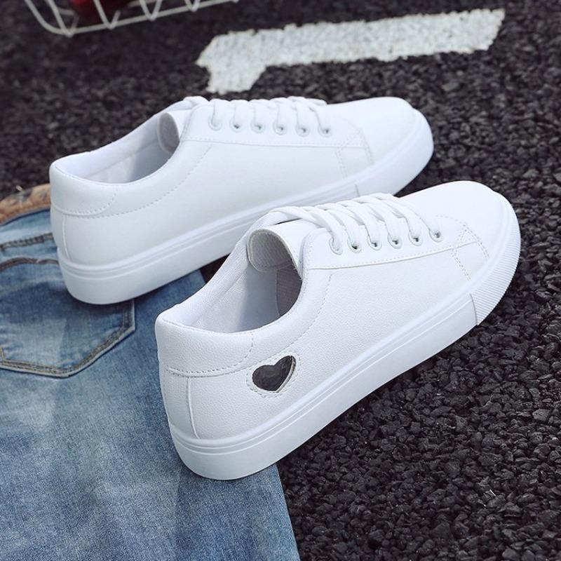 2025 Spring Summer Autumn Foreign Trade Womens Shoes Womens Board Shoes Love Casual Shoes Little White Shoe Low-top Ribbon Shoe