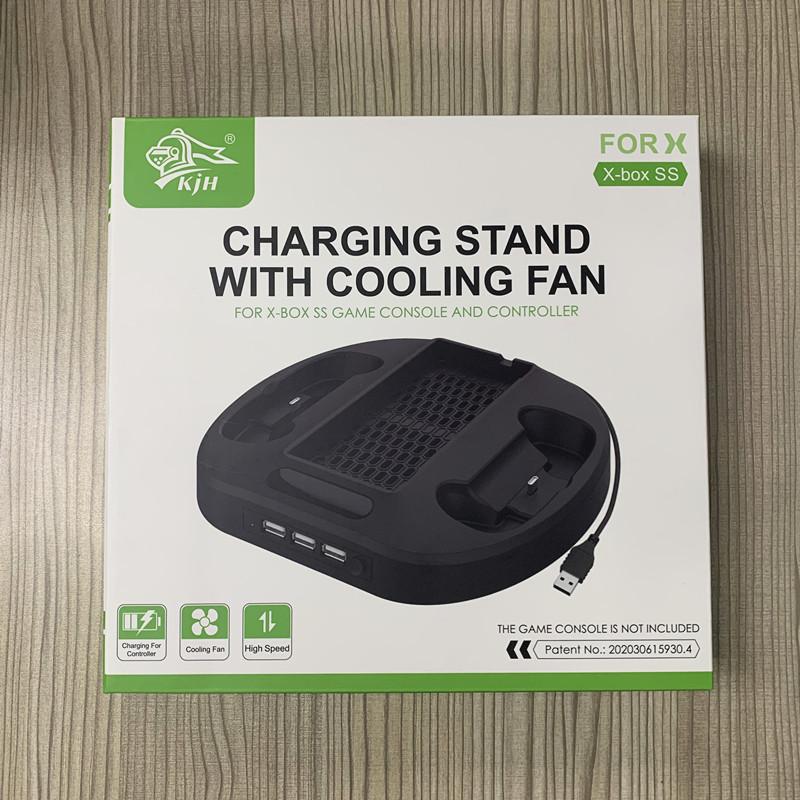 Vertical Stand + Cooling Fan Controller Charging Dock Holder for Xbox Series S