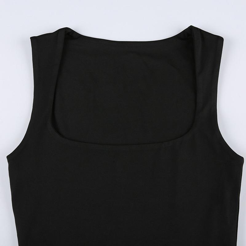 Women's Sexy Slim Fit Tank Tops - Summer Black Sleeveless Camisole Y2K Streetwear Fashion Casual Basic Stretchy Cami Top Breathable Lady Clothing