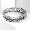 Bracciale Quadrato Trendy da Uomo in Acciaio Inossidabile con Fibbia: Fresco, Versatile ed Elegante