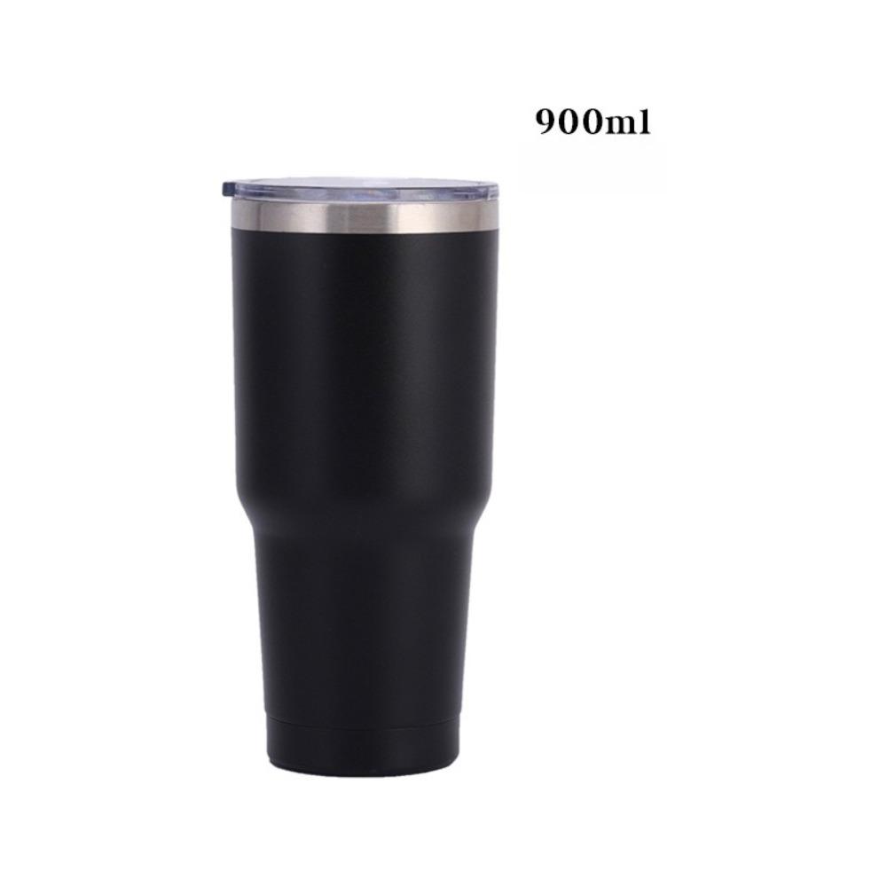 30oz 900ml Double Wall 304 Stainless Steel Car Tumbler, Vacuum Insulated Large Capacity Travel Beer Cup with Splash Lid