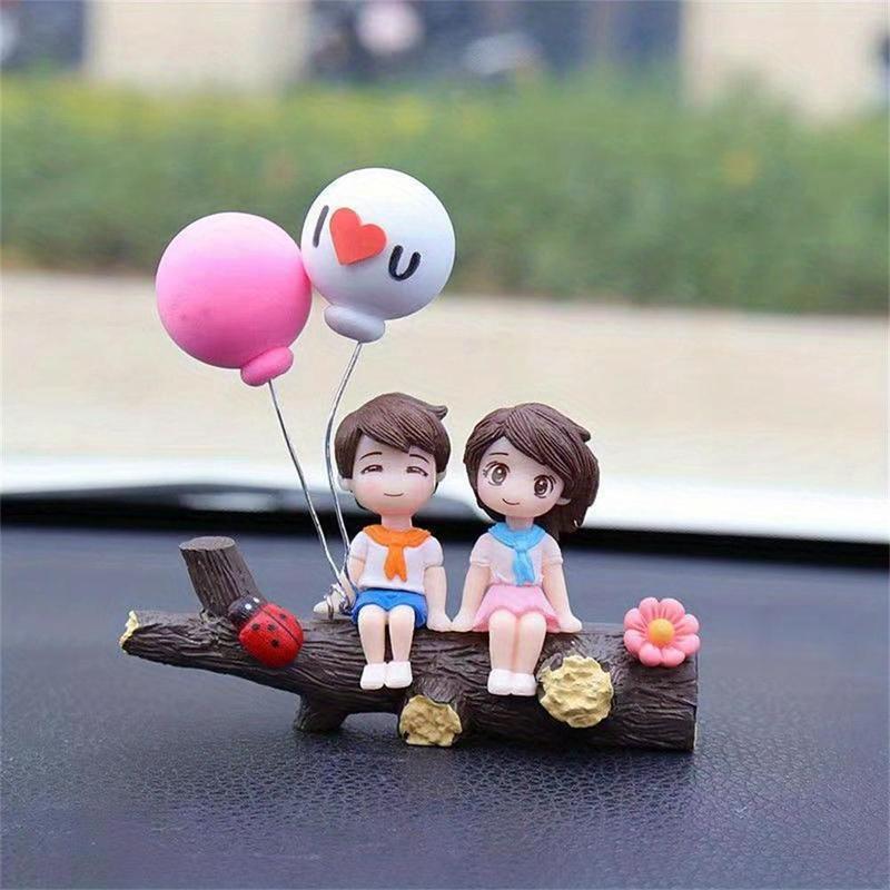 Car Decoration Cute Cartoon Couples Action Figure Figurines Balloon Ornament Auto Interior Dashboard for Girls Gifts Accessories 4XL