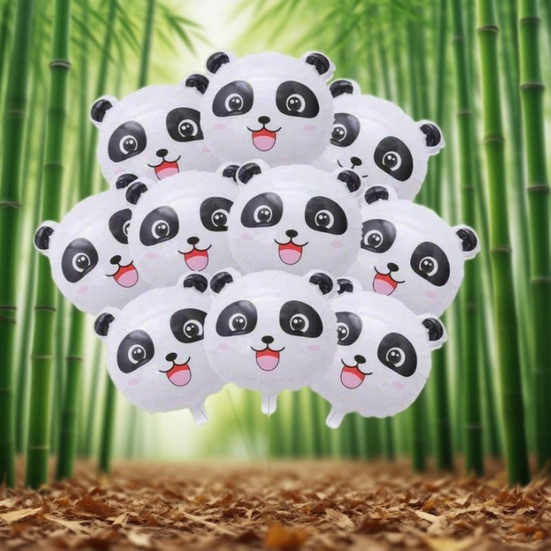 

18-дюймовая голова панды 10 шаров из алюминиевой пленки, подходит для украшения на день рождения, шары для украшения тематической вечеринки, прочный материал