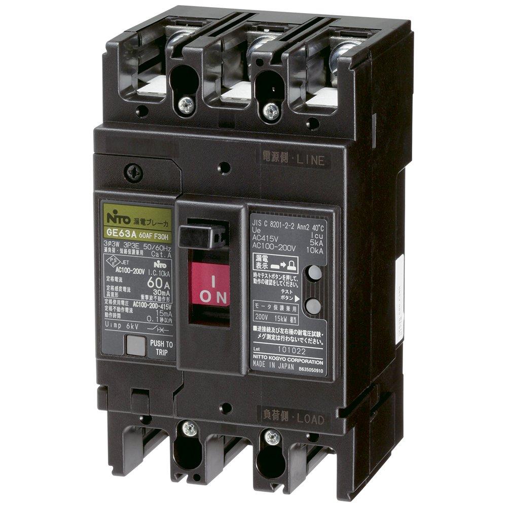 Nitto Kogyo Earth Leakage Breaker (Economical Type) GE63A3P60AF30H