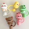 5/1pcs 10mm Cartoon 3D Animals Straw Cover Cap For Water Bottle Drinking Dust Cap Leak-Proof Straw Tips Cover