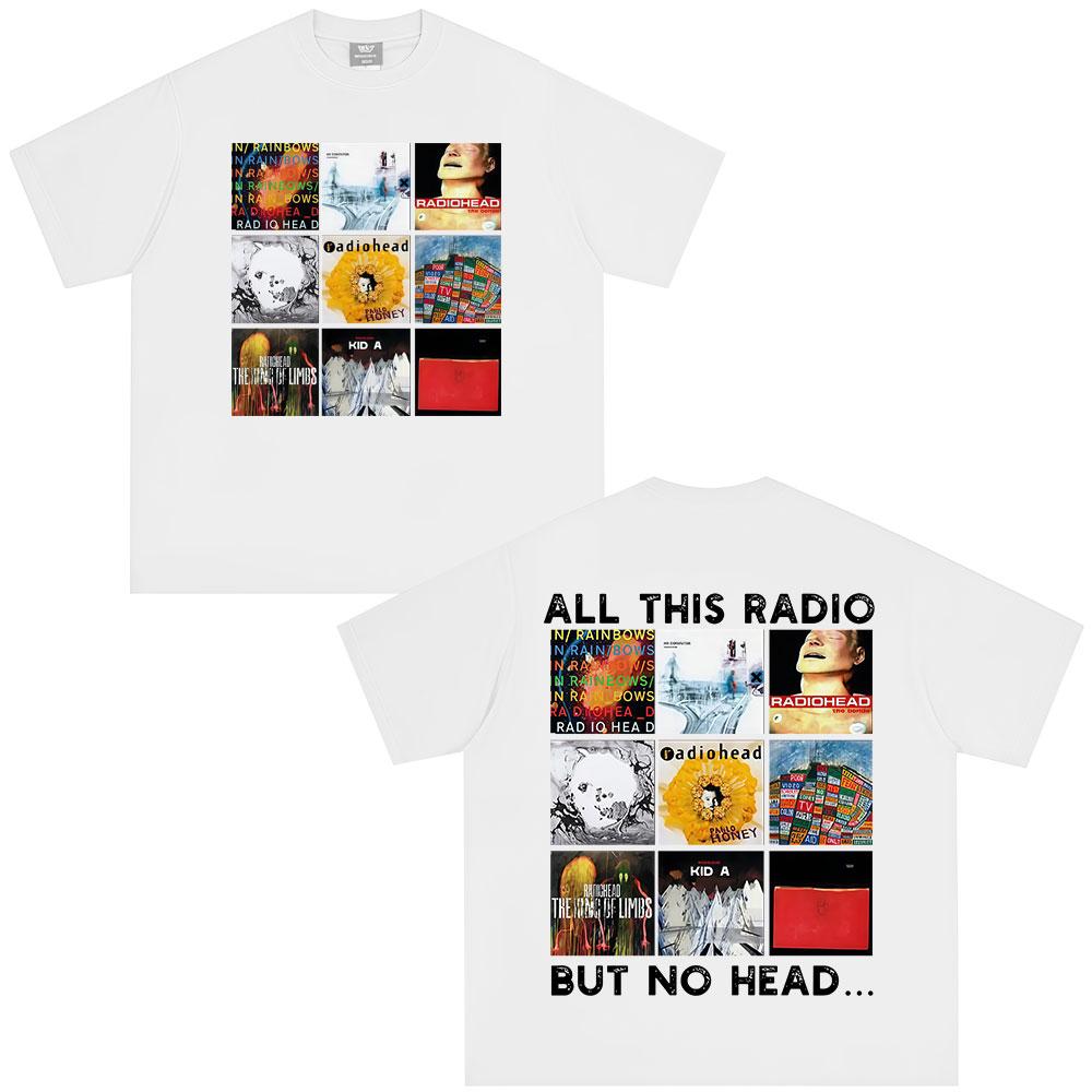 The Rock Band Radiohead Has All This Radio But No Album Cover. Men's and Women's Loose Summer Print 100% Pure Cotton T-shirt