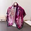 Spring And Summer Thin Simulated Silk Printing Large Square Scarf Silk Scarf Shawl Headscarf Beach Scarf Neck Scarf Decorative Women'S Scarf