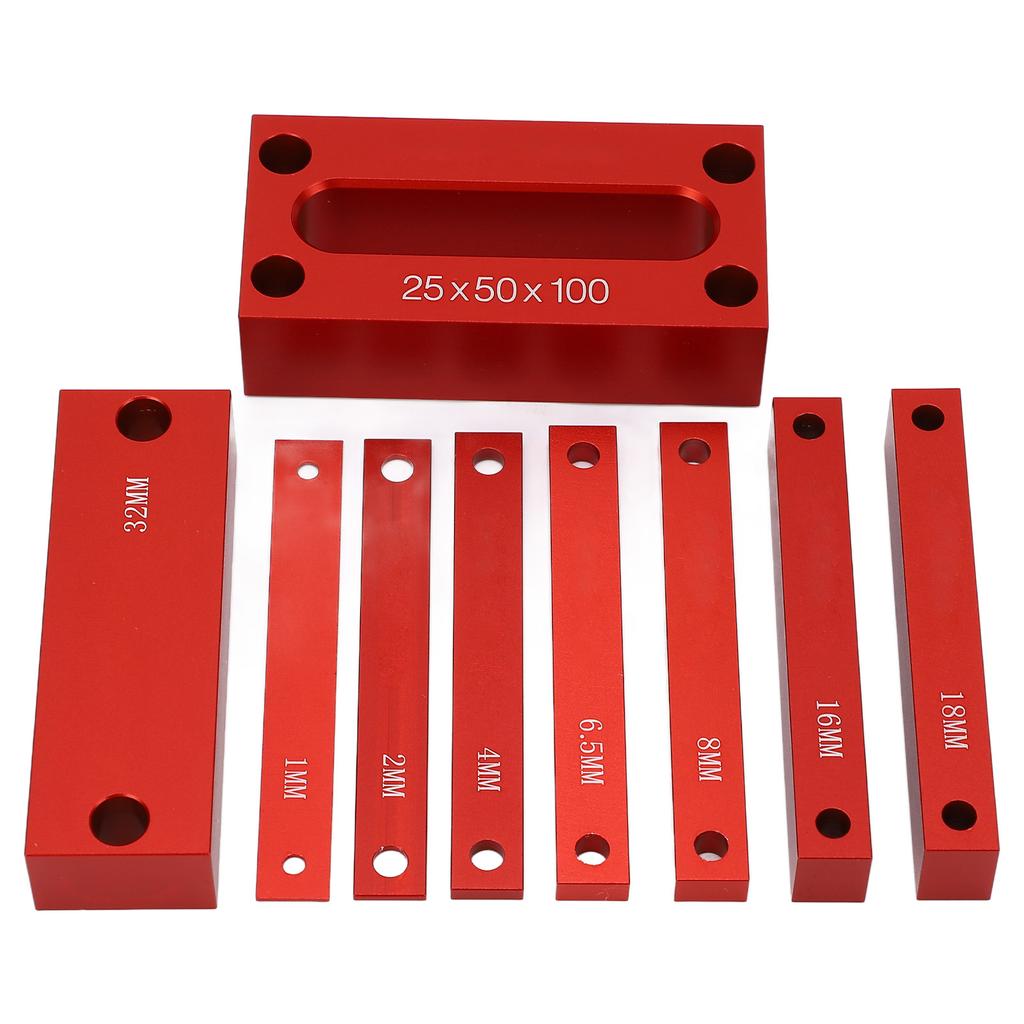 9PCS Height Gauge Blocks Aluminum Alloy Woodworking Setup Bars for Milling Machine Table Saw