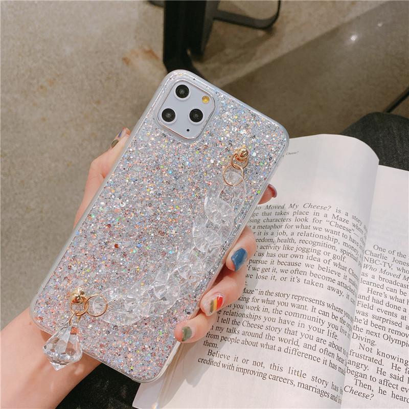 

Glitter Epoxy Suitable For Iphone16 Phone Case 17Pro Crystal Bracelet 14/13 Soft Xr Creative Max Tide X iPhone7/8