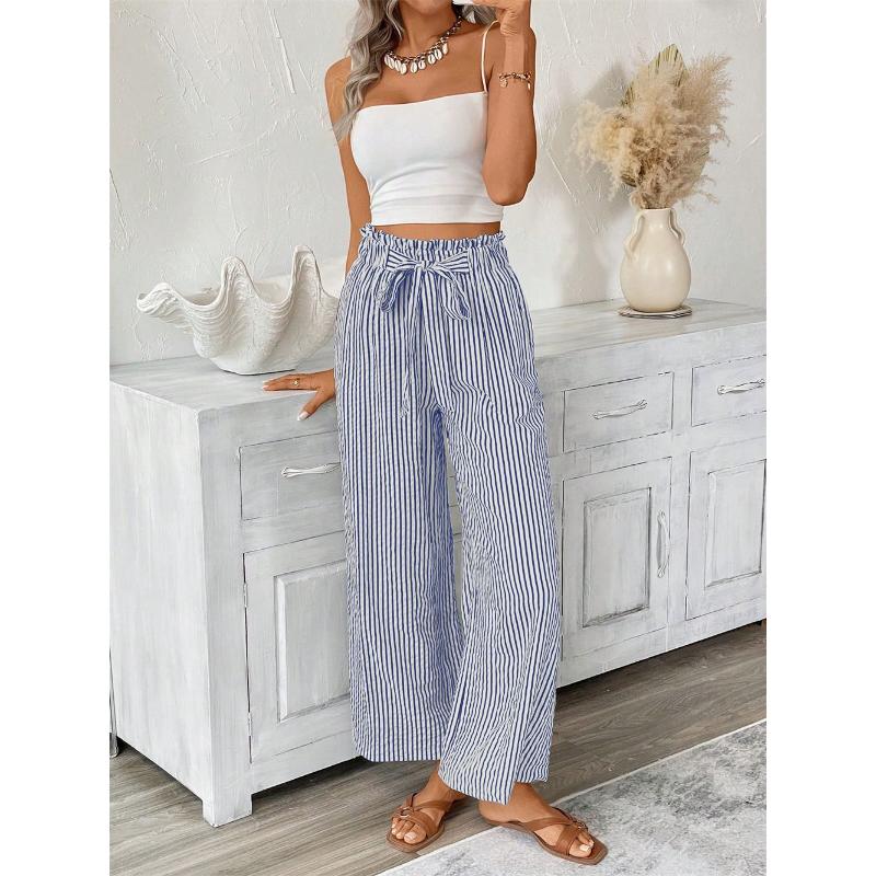 2025 New Autumn Women's Striped Casual Elegant Straight Pants