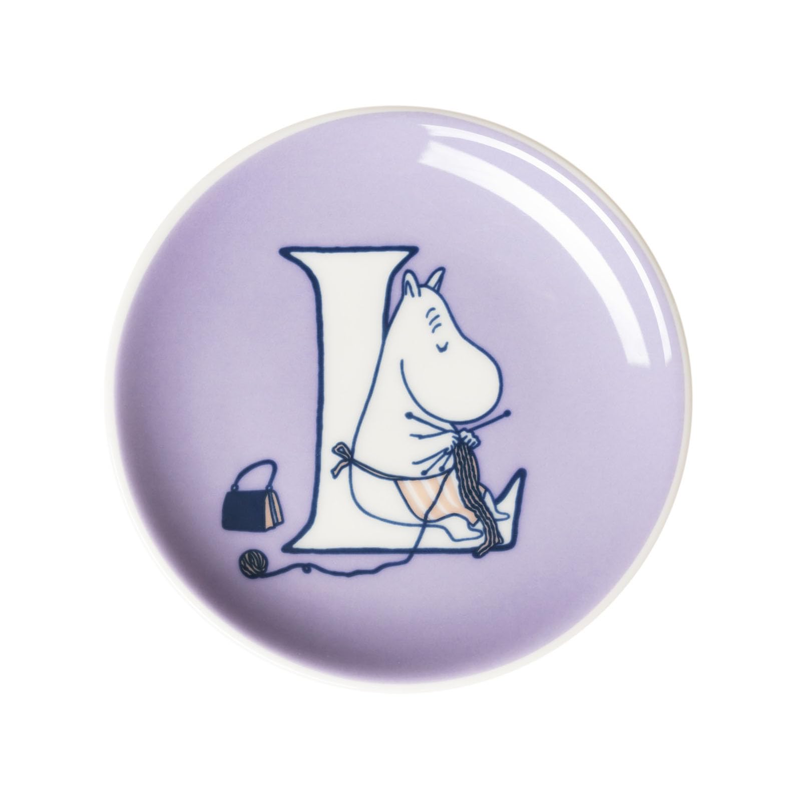 

Officially Imported Moomin Arabia Mini Alphabet Moomin 1075840 Plate, 10.5cm, Collection, L Tableware, Arabia, фиолетовый