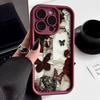Vintage Palace Style Butterfly Rose Phone Case For iPhone 17 16 15 14 13 12 11 Pro Max XS XR X 7 8 Plus 16E 17 Air 13 Mini Cover