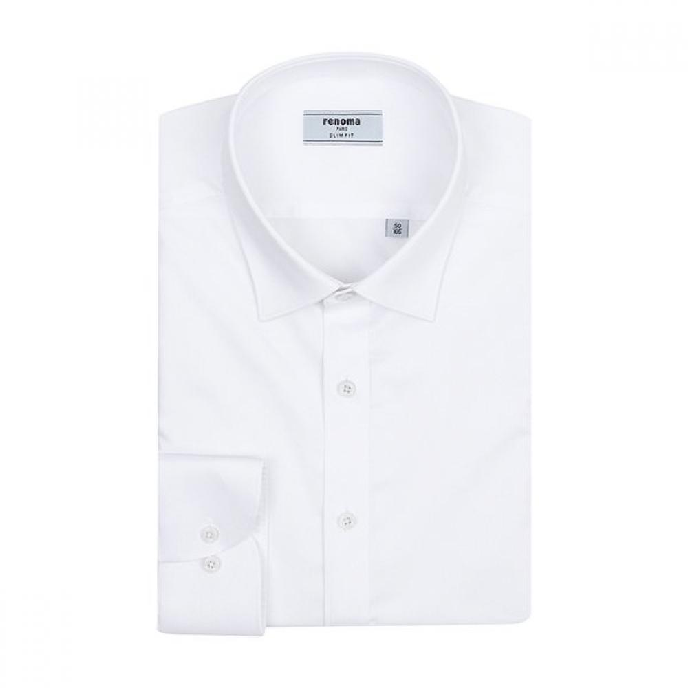 RENOMA Slim Shirt Solid White Thamebe Span Twill Rzrsl1109 Wh