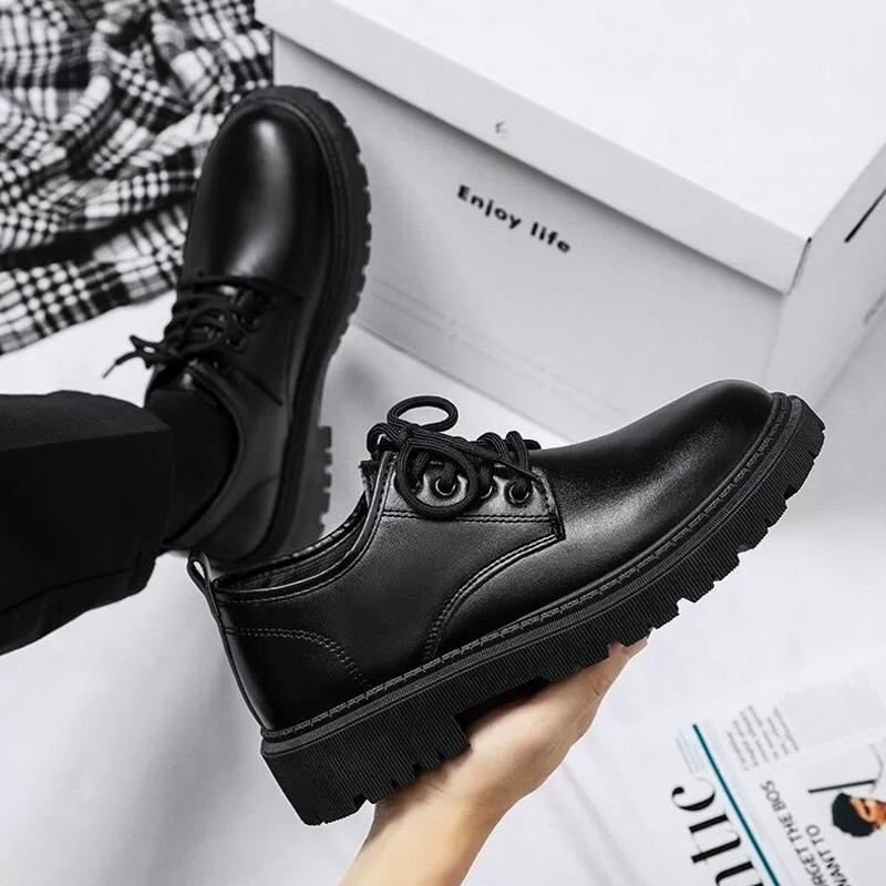 Men Shoes Waterproof Non-slip Shoes Men's Fashion Black Shoes Leather Shoes Breathable Casual Shoes