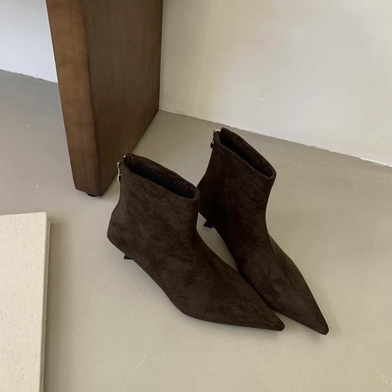 Fashion SUOJIALUN 2024 Winter New Brand Women Short Boots Fashion Pointed Toe Ladies Elegant Ankle Boots Thin High Heel Dress Pumps Shoe