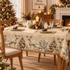 Oil-proof Christmas Santa Claus Tablecloth Waterproof Xmas Deer Table Mat  Home Dector