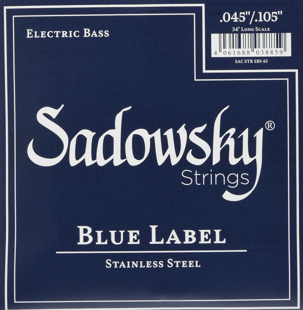 Sadowsky Blue Label Bass Stainless SBS45 Blue Strings, Steel, 4-String, 045-105,