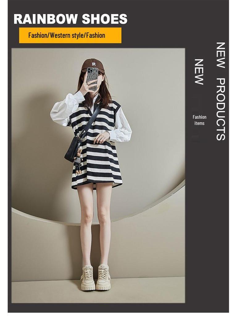 2025 Spring Korean Style Women's High-Top White Sneakers with Thick Soles - Street Style KT12261.