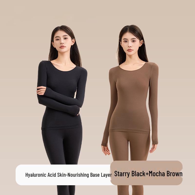 Skin-Beautifying Women's Warm Underwear Set with Hyaluronic Acid for Autumn and Winter