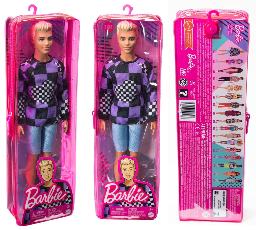 Barbie Ken Fashionista Purple Check  As Seen In the Movie "Barbie" [Dress-up Doll] [Ages 3 and Up] HBV25