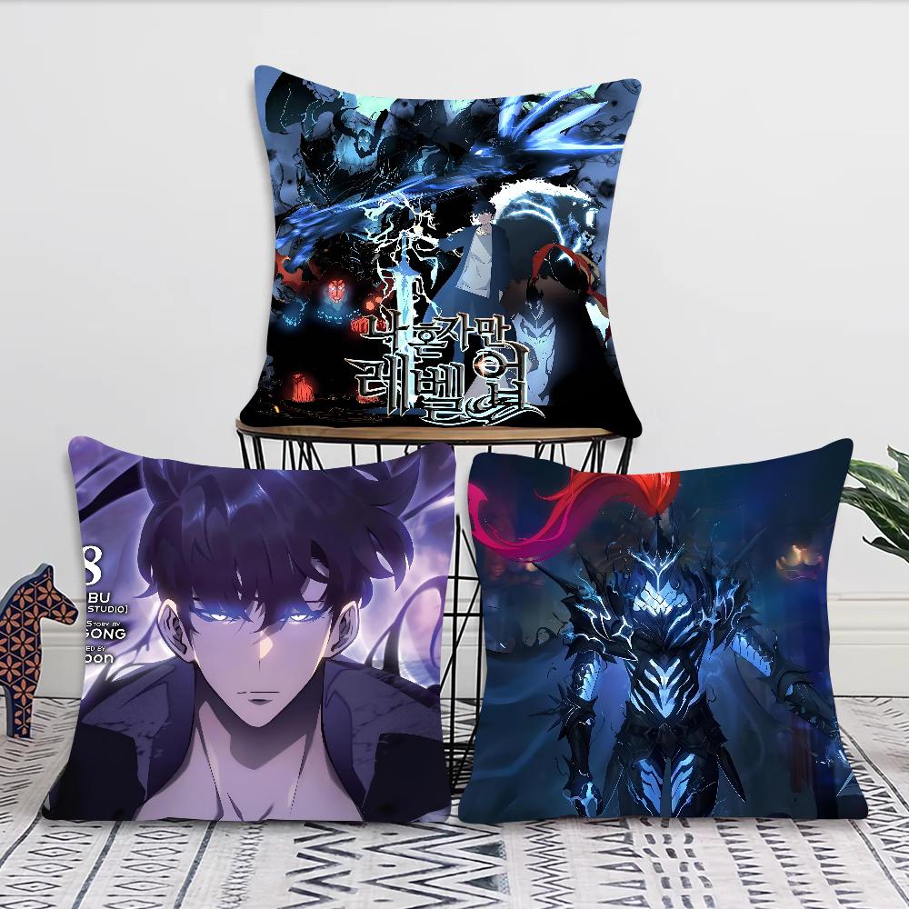 Anime S-Solo Leveling Pillow Case Square Pillow Bedroom Sofa Leisure Comfort Cushion Car Living Room Home Decoration