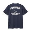 Champion Short Sleeve Round Odor Rubber Print Men's T-Shirt, Navy, C3-BV303, Neck, Antibacterial, Resistant, Breathable, Quick-Drying,