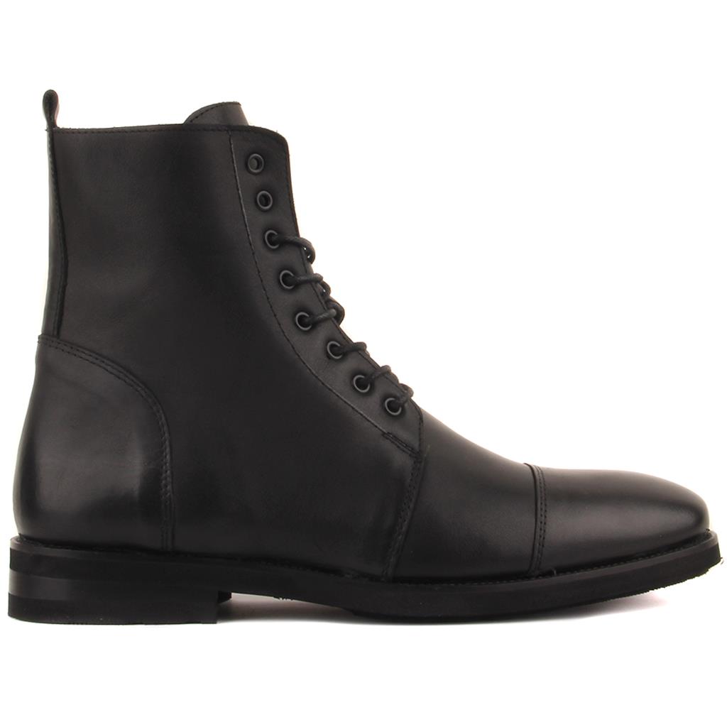 

Sail Lakers - Черные кожаные мужские ботинки на шнуровке 40 чёрный