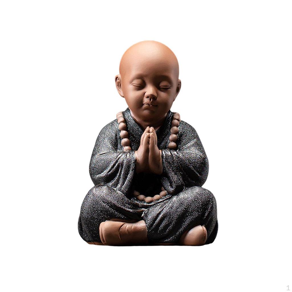 Creative Little Monk Ornaments Handicraft Landscape Ceramic Dolls Sculpture Statue for