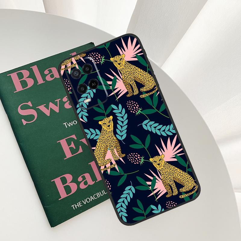 Tigers Leopards Tropical Leaves Case For Oppo A15 A16 A17 A52 A72 A76 A96 A54 A74 A94 A54S A57S A58 A78 A98 A57 A77 Cover