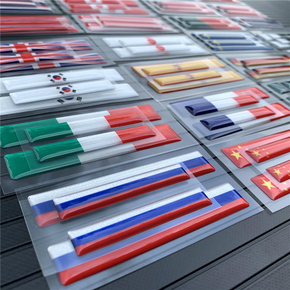 3D Brazil Korea UK ITALY FRANCE GERMAN Russia Spain National Flags Car Stickers Automobiles Motorcycles Decorating Accessories