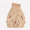 Personalized Wooden Mother & Baby Bear Family Puzzle Set: Solid Wood Craft Home Décor