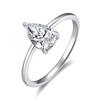 Banyan Tree S925 Silver Moissanite Water Drop Ring - Exquisite Light Luxury Design