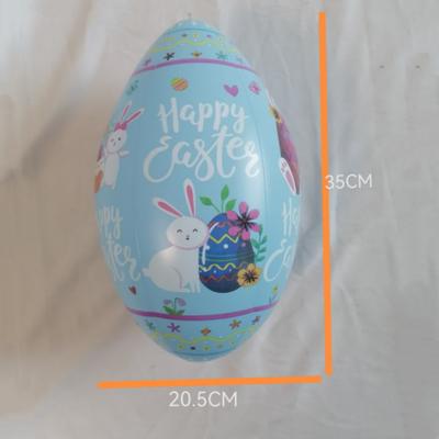 Œuf de Pâques Géant 16 Pouces Ballon PVC Ornement Suspendu de Jardin Balle Gonflable Motif Lapin Coloré Décor de Fête Extérieure de Pâques