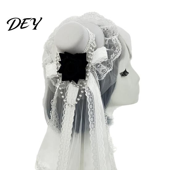 Comic Exhibition Headdress Gothic Halloween with Rose And Chain Decoration, Mini Bowler Hat, Headpiece Retro Small Top Hat Hair Clip for Party Cosplay