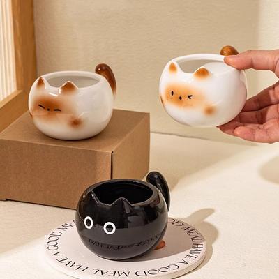1Pc Siamese Cat Coffee Cup, Creative Cute Kitten Mug, High-Quality Exquisite Cup