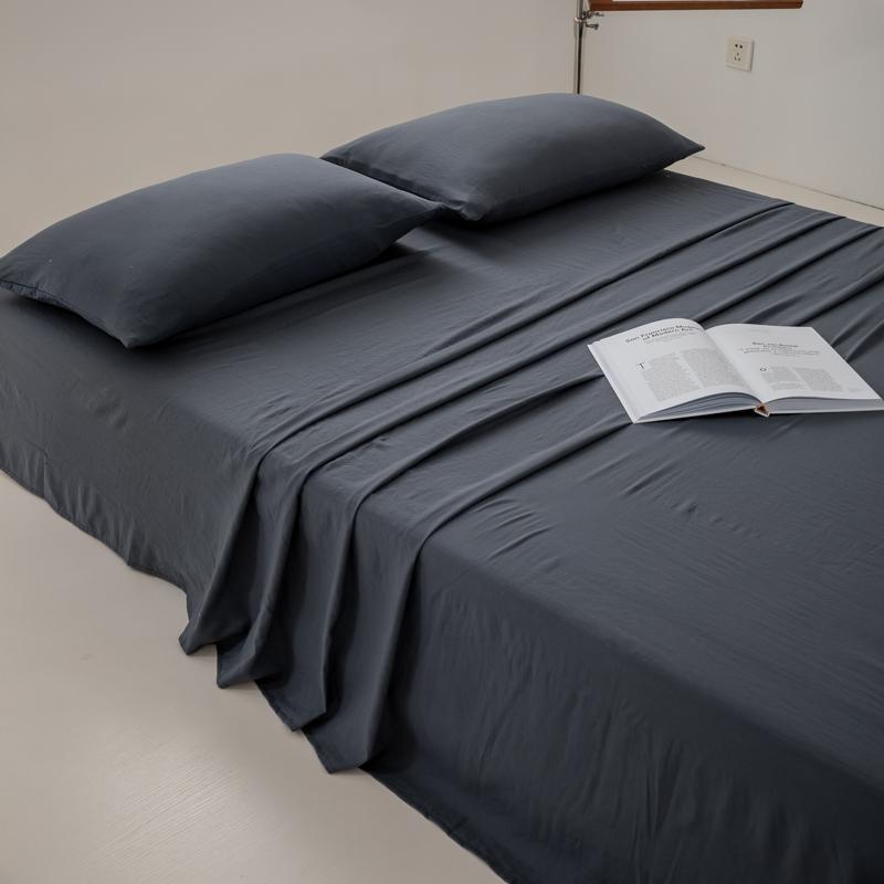 

1 шт простыня для односпальной двуспальной кровати размера «king-size» и «queen-size» простыни из стираного хлопка однотонные постельные принадлежности мягкие дышащие простыни 180x230cm 1pc