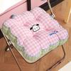 Pattern Square Grid Pad Office Chair Cushion For Girls Room And Study Use Area
