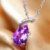 Yi Hua Amethyst Heart Crystal Pendant Necklace for Women