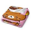 Cute Bear Rilakkuma Flannel Blankets Winter Super Soft Throw Blanket for Girls Boys Outdoor Trend Bedspread Sofa Bed Cover