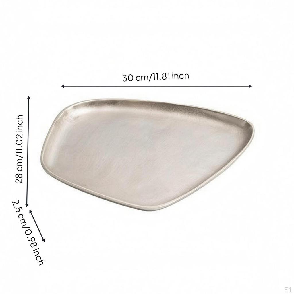 Aluminum Tray Irregular Shape Decorative Serving Shallow rims Metal Dessert Platter