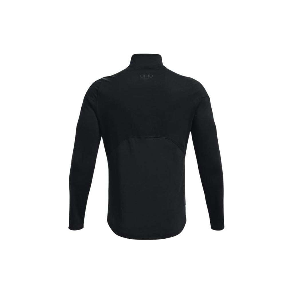Under Armour Rush Series Solid High Collar Sports T-Shirt Men Tops Black 1366059-001