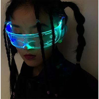 Cyberpunk Futuristische Technologie Sinnesbrille Sci-Fi Led Bungee Ins Männliches Netz Rot Weibliche Bar Leuchtende Sonnenbrille