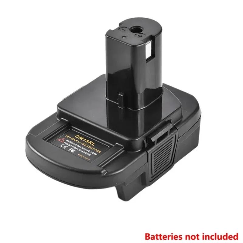 Battery Adapter DM18RL for Dewalt/Milwaukee 18V 20V Lli-ion Battery Convert to for Ryobi 18V Power Tools Drill with 5V 2.1A USB