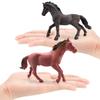 Black Stallion Foal Simulation Animal Model - Wild Horse Cognitive Toy Ornament for Children