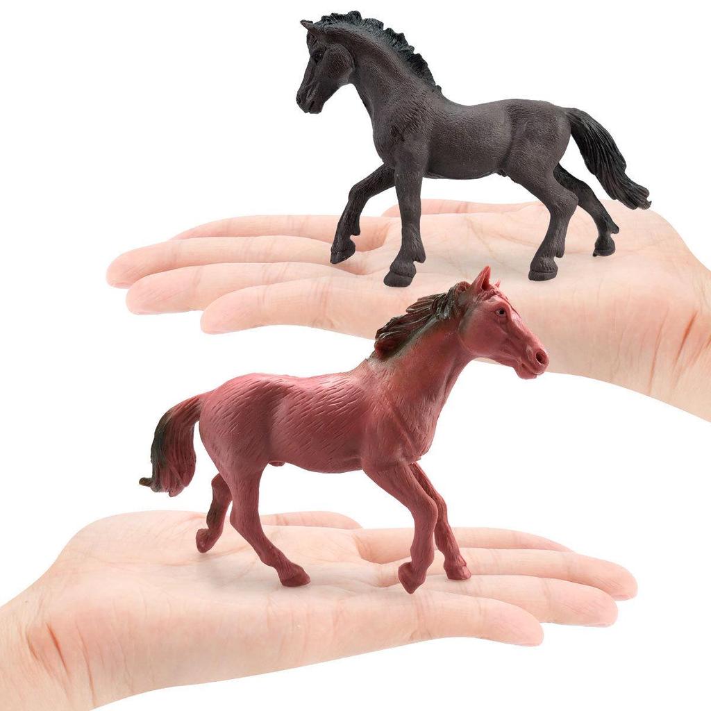 Black Stallion Foal Simulation Animal Model - Wild Horse Cognitive Toy Ornament for Children