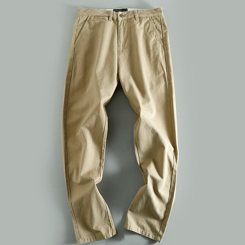 100% Pure Cotton! Export to Brazil Factory Direct Sales Men s Work Pants OEM Goods Tail Goods Cut Label Fashion Brand Casual Pants Khaki 33