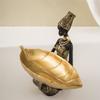AEE4-Black Woman Resin Tray - Luxury Home Decor For Living Room Candy Holder Container Table Decoration Fruit Bowl Ornaments