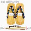 Edoten Geta Made in Yellow Tatami Patterned Navy Shippo Size L Sandals, Japan, Sole, Strap, Blue, Pattern,