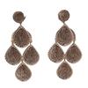 Raffia Water Drop Tassel Earrings - High-End European and American Style for Women
