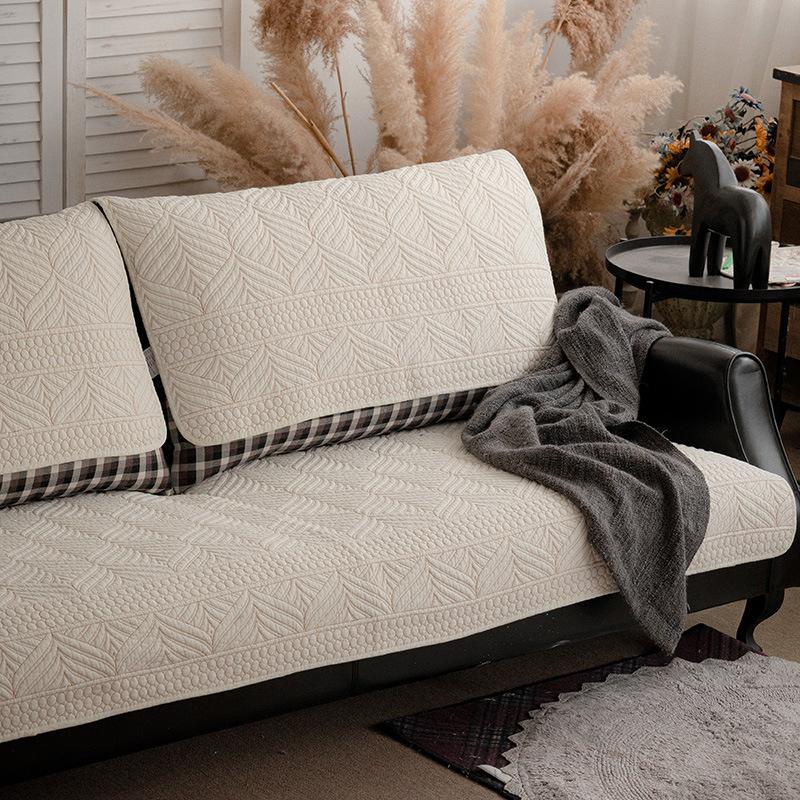 Double-sided Four-season Cotton Double-sided Sofa Cushion Cushion Universal Fabric Gray Simple Fashion Embroidered Sofa Towel Cushion